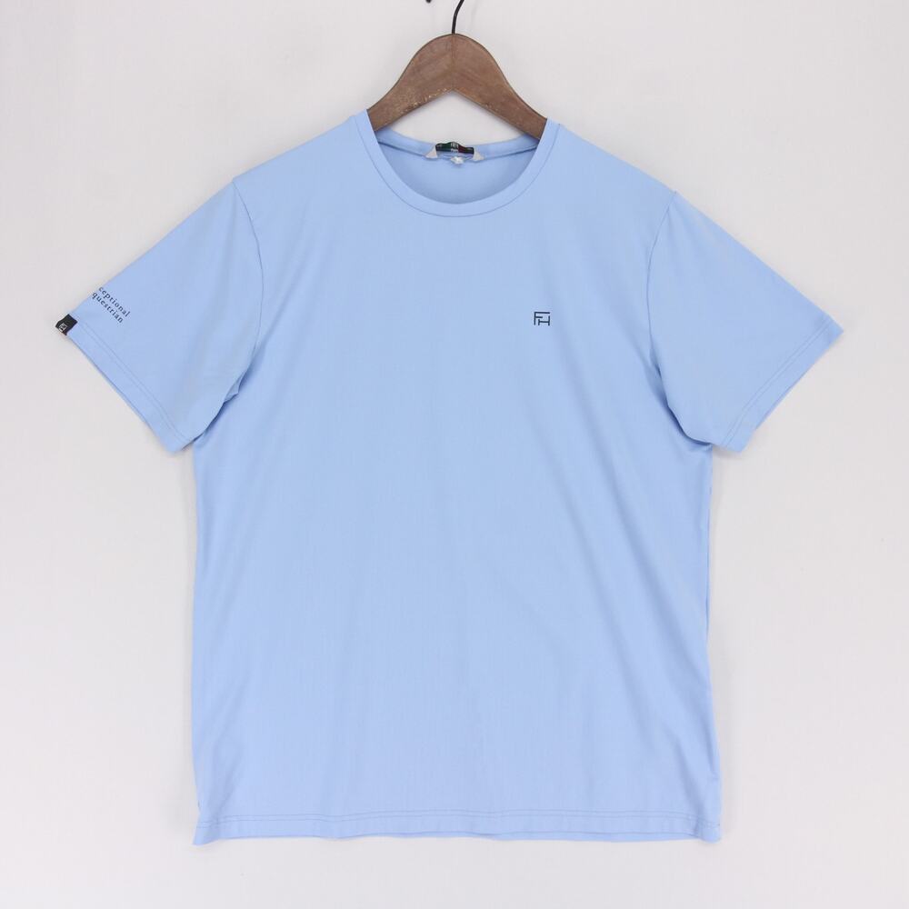 For Horses T Shirt Mens M Sky Blue Equestrian Italy Technical Limited Edition